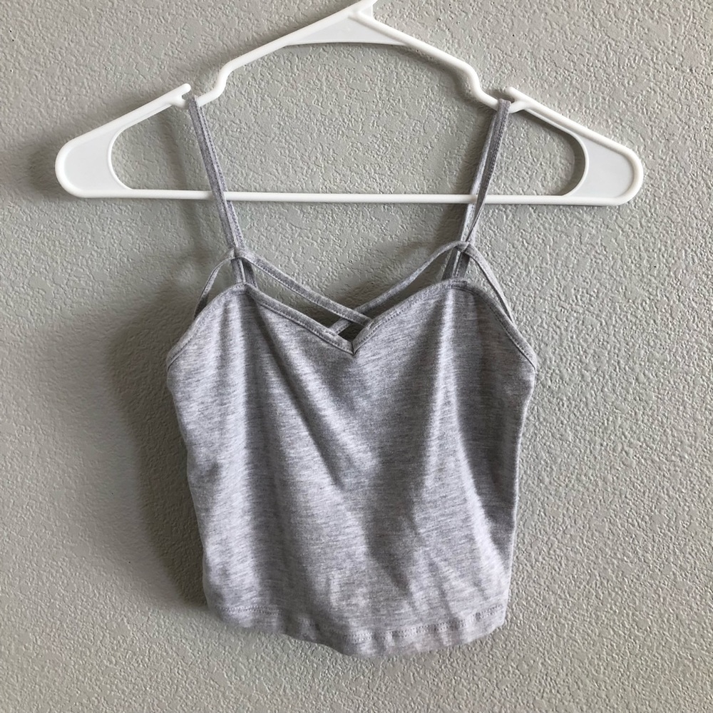 Gray crop top